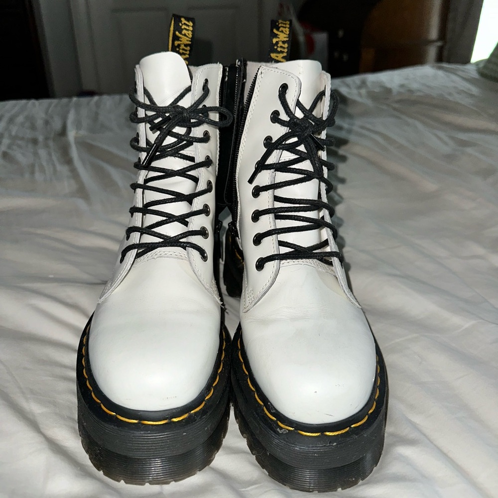 White Doc Marten Jadon boots